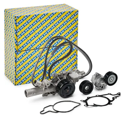 Produktbild von SNR KAP851.011 Wasserpumpe + Keilrippenriemensatz passend für MERCEDES-BENZ C-Klasse Limousine (W203) C-Klasse T-modell (S203) CLK (C209)