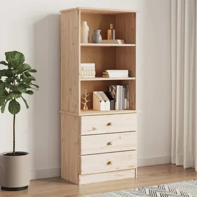 Productafbeelding van Maison Exclusive - Boekenkast met laden, model ALTA, 60x35x142 cm, massief grenenhout