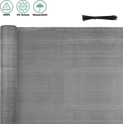 Produktbild von SWANEW Balkonsichtschutz Zaunblende Tennisblende 1.2x20M Sichtschutz HDPE Zaun Netz Schattier Gewebe Windschutz Grau