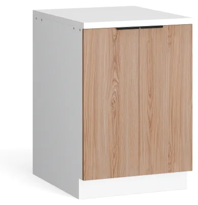 Produktbild von Blumfeldt Küchenschrank Mit Arbeitsplatte - Modernes Regal Mit 30 mm MDF-Arbeitsplatte, Verstellbaren ABS-Füßen, Melaminbeschichteter Oberfläche, Weiß-Eiche Finish, Praktische Regaleinteilung