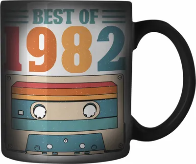 Produktbild von Trendation - 1982 Geburtstag Mann Geschenk Frau Farbwechsel Zauber-Tasse 40er Geburtstag 40 Jahre Alt Geschenkidee (Schwarz)