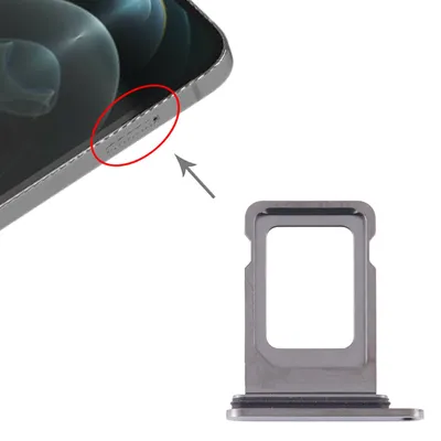 Obrázok produktu pre Držiak na dve SIM karty pre Apple iPhone 12 Pro Max, sivý, náhradný diel,