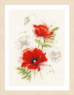 Immagine prodotto di Lanarte Set punto croce "Papaveri", schema di conteggio, 23x31cm