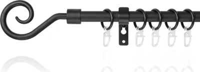Produktbild von Gardinenstange Kringel, 16 mm, ausziehbar 130 - 240 cm Schwarz