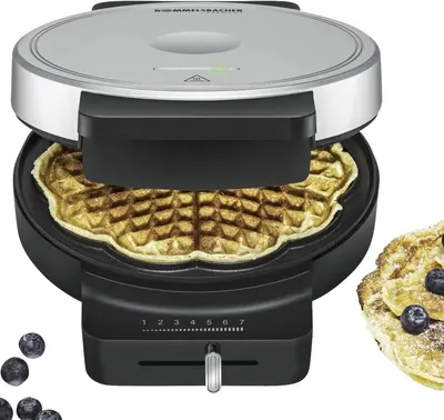 Obrázek produktu pro Rommelsbacher WA 850, 1 vafle/vaflí, Kruh, Srdce (tvar), Černá, Stříbrná, 17,5 cm, Plast, 850 W