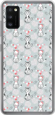 Produktbild von MuchoWow® Handyhülle Schutzhülle Hülle für Telefoonhoesje Samsung Galaxy A41 Muster - Katze - Herz - Mädchen - Kinder - Mädchen Silikon Softcase Handy Hülle - Mobiltelefon