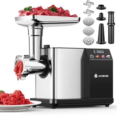Image de Moulin à viande électrique - Hachoir à viande - Moulin à viande électrique - Machine à saucisses - Moulin à kibbe - Moteur puissant de 3000W