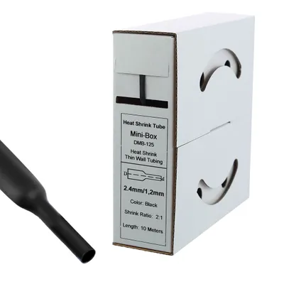 Immagine prodotto di 10 m di tubo termorestringente 2,4 mm>1,2 mm nero