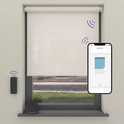 Produktbild von Cocoon Home Elektrischer Rolloscreen 180x190 - Lichtdurchlässig - Kreideweiß