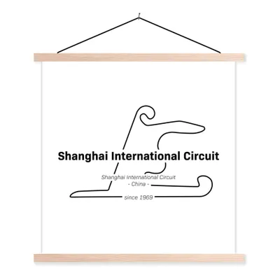 Produktbild von MuchoWow® Textilposter China - Rennstrecke - F1 120x120 cm mit holzfarbenen Rahmen - Textil-Poster