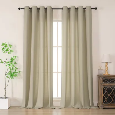 Immagine prodotto di Tende semitrasparenti effetto lino, con passanti, set da 2, 260x140 cm