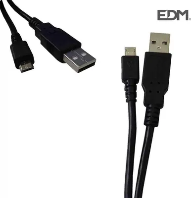 Productafbeelding van EDM USB naar Micro-kabel, zwart. Kleur: zwart. Eén maat