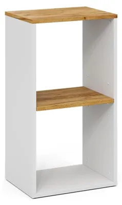 Produktbild von Bücherregal Tomy, Weiß/Goldkraft Eiche, 40 x 74 cm mit 2 offenen Fächern