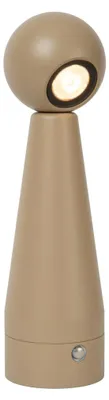 Produktbild von Lucide IPSOS – Akku-betriebene Tischlampe – Akku – Dimmbares LED-Leuchtmittel – 1x 3 W, 2700 K – Taupe