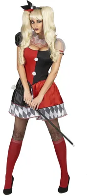 A woman in a costume is posing for a product photo.