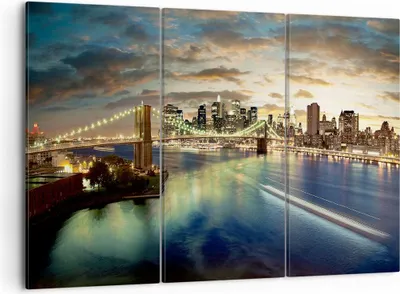 Produktbild von Bild auf Leinwand - Leinwandbild - Amerika Architektur New York - 105x70cm - Wand Bild - Wanddeko - Leinwanddruck - Bilder - Kunstdruck - Wanddekoration - Leinwand bilder - Wandkunst - CE105x70-0226