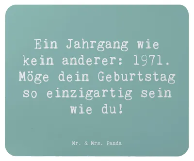 Produktbild von Mr. & Mrs. Panda Mauspad Spruch 1971 Geburtstag - Meeresbrise - Geschenk, laptop, Lebensfreude, computer mousepad, Alter, Mouse Pad, historische Geschenke, Nostalgie