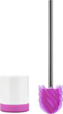 Immagine prodotto di Scopino da bagno in silicone effetto loto, viola, antiscivolo