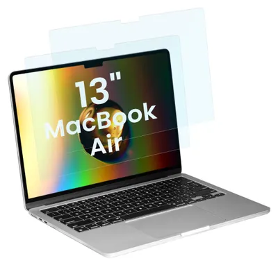 Produktbild von kwmobile 2x Folie für Apple Macbook Air 13 M4 2025 A3240 - Schutzfolie mit Blaulichtfilter, Screen Protector selbstklebend, Transparent