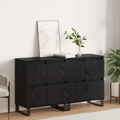 Zdjęcie produktu dla Komoda vidaXL, 2 sztuki, imitacja dębu, czarny, 60 x 35 x 70 cm