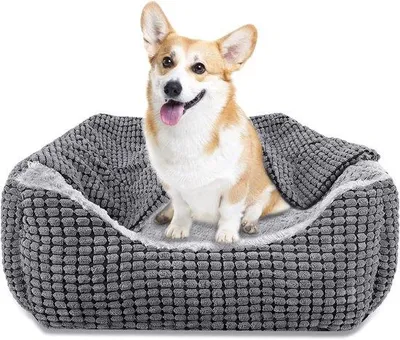 Produktbild von Famanu Hundebett für mittelgroße Hunde - mit abnehmbarer Decke, waschbar, rutschfest