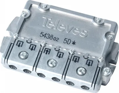 Produktbild von Televes 543802, Kabelsplitter, 5 - 2400 MHz, Edelstahl, 10 dB, 1 Stück(e), Sichtverpackung