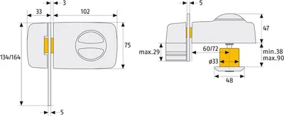 Produktbild von ABUS 7030 W EK, Metall, Weiß, Matte, 75 mm, 47 mm, 138 mm