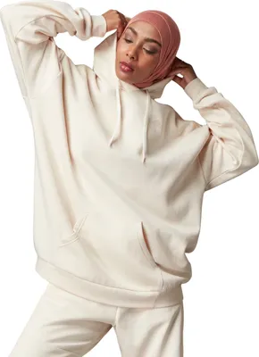 Produktbild von Damen Adidas Oversize Hoodie beige Baumwolle Känguru-Sweatshirt XS