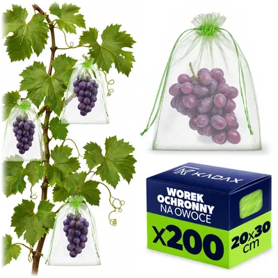 Obrázek produktu pro Ochranné sáčky na ovoce – síťované sáčky na hrozny – 20 x 30 cm – ochrana proti ptákům a vosám – opakovaně použitelné – 200 kusů – zelené