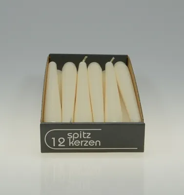 Produktbild von Spitzkerzen Weiss 250/23 Dekoration Kamin Weihnachten 12 Stk, 12 Stück