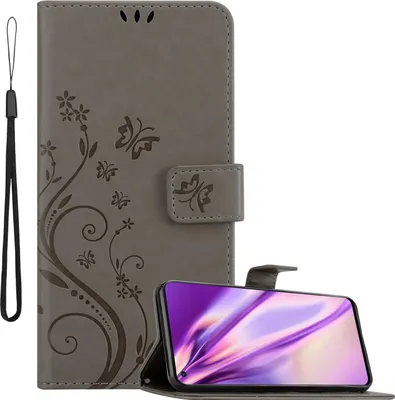 Obrázek produktu pro Cadorabo Pouzdro pro OnePlus 9RT 5G Ochranný kryt v šedé barvě Pouzdro na mobil Flowers Flower