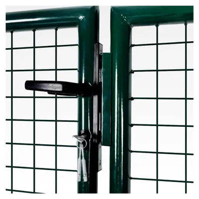 Produktbild von Stabiles Gartentor Dunkelgrün 306x175 cm - Sicherheitsabsperrung für Garten und Terrasse