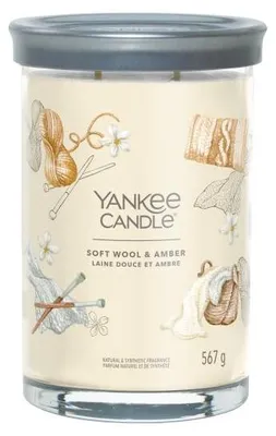 Produktbild von Yankee Candle Soft Wool & Amber, Rund, Weiß, Heliotrop, Sandelholz, Bernstein, Jasmin, Orange, Orange, Maiglöckchen, Vanille, Kaschmirhölzer,..., 100 h, 1 Stück(e)