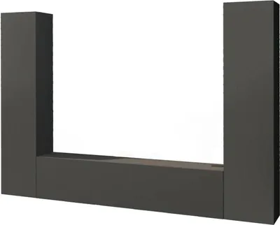 Produktbild von Wohnzimmermöbel Ddurmis, Wohnzimmergarnitur TV-Möbel mit 3 Türen, Mehrzweck-Wohnmöbel, 100 %  Italy, cm 260x30h180, Anthrazit