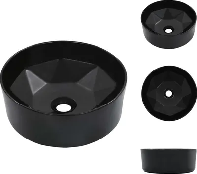 Produktbild von vidaXL Waschbecken 36 x 14 cm Keramik Schwarz -  Badezimmer-Waschbecken