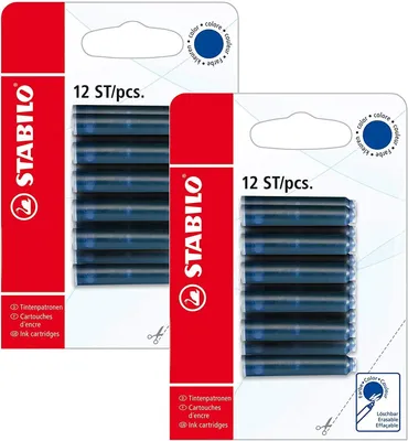 Produktbild von STABILO Tintenpatrone - Schreibfarbe blau (löschbar) (24 Patronen/Blau)