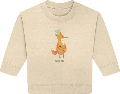 Produktbild von Mr. & Mrs. Panda Organic Baby Pullover Fuchs Koch 24. - 36. Monat - Natural Raw - Geschenk, Hungrig, Bäcker, Spruch Lustig, Bullover, Kochen, Chefkoch