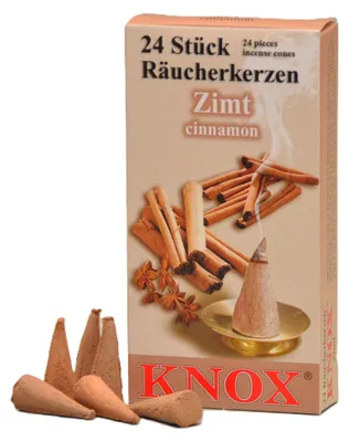 Produktbild von KNOX Räucherkerzen 24 Duftkegel Zimt