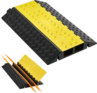 Produktbild von Kabelbrücke - Kabelschutzrampe - 2-Kanal - Länge 95 cm - Traglast 9979 kg - Kanalmaß 10 x 7,5 cm - Rutschfestes Gummi - Für Innen & Außen