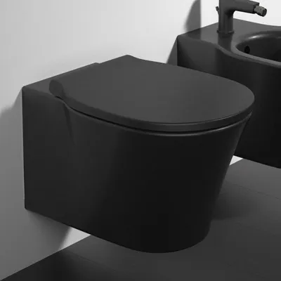 Zdjęcie produktu dla Ideal Standard Wisząca toaleta z głębokim spłukiwaniem Connect Air bez krawędzi spłukującej, matowa czerń E2288V3
