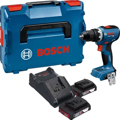 Obrázok produktu pre Bosch GSR 18V-65 Professional akumulátorový vŕtací skrutkovač 18 V 63 Nm bez kefiek + 2x akumulátor 2,0 Ah + nabíjačka + L-Boxx