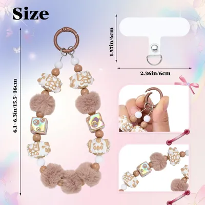 Image de Omgoods - Bracelet perlé en forme de perle pour téléphone portable - Charmes adorables