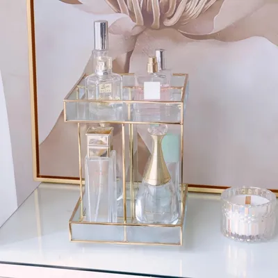 Image de Omgoods - Organisateur de cosmétiques rotatif à 360° - Grande capacité pour le maquillage et les bijoux
