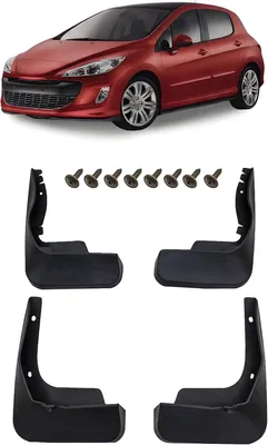 Produktbild von 4er-Set Schmutzfänger-Kit Spritzschutz Schmutzfänger mit Befestigungssatz, passend für Peugeot 308 I T7 2007-2013