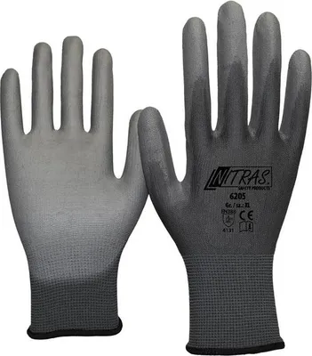 Produktbild von Nitras Schutzhandschuh Größe XL Nylon grau beschichtet