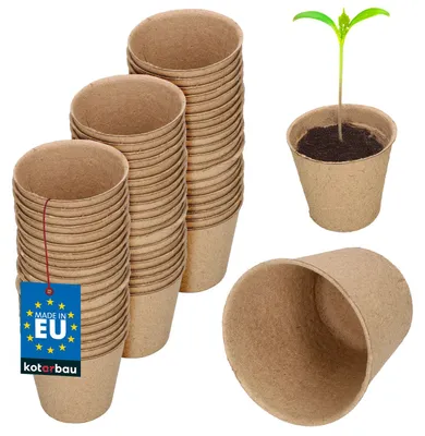 Zdjęcie produktu dla KOTARBAU® 60 sztuk Degradowalne doniczki torfowe Biodegradowalne doniczki torfowe 6x6 cm
