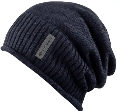 Produktbild von Chillouts unifarbene Longbeanie Etienne aus Baumwolle, blau, Gr. Einheitsgröße
