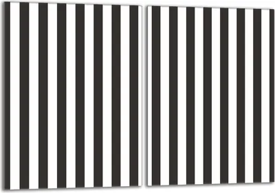 Produktbild von Herdabdeckplatten Set 2x40x52 cm Glaskeramikkochfeld Abdeckung Glas Spritzschutz, Streifen Stück