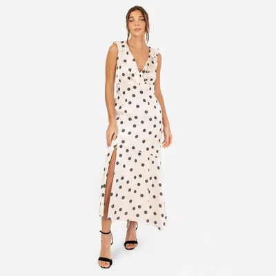 Produktbild von Anaya with Love Women's Midi Dress Ladies Recycled Sleeveless Deep V-Neck Satin