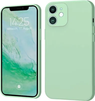 A product shot of a phone case for an iPhone 12, shown from the front and back.